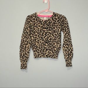 Little Girls XS 4/5 Cheetah Print Cardigan Sweater